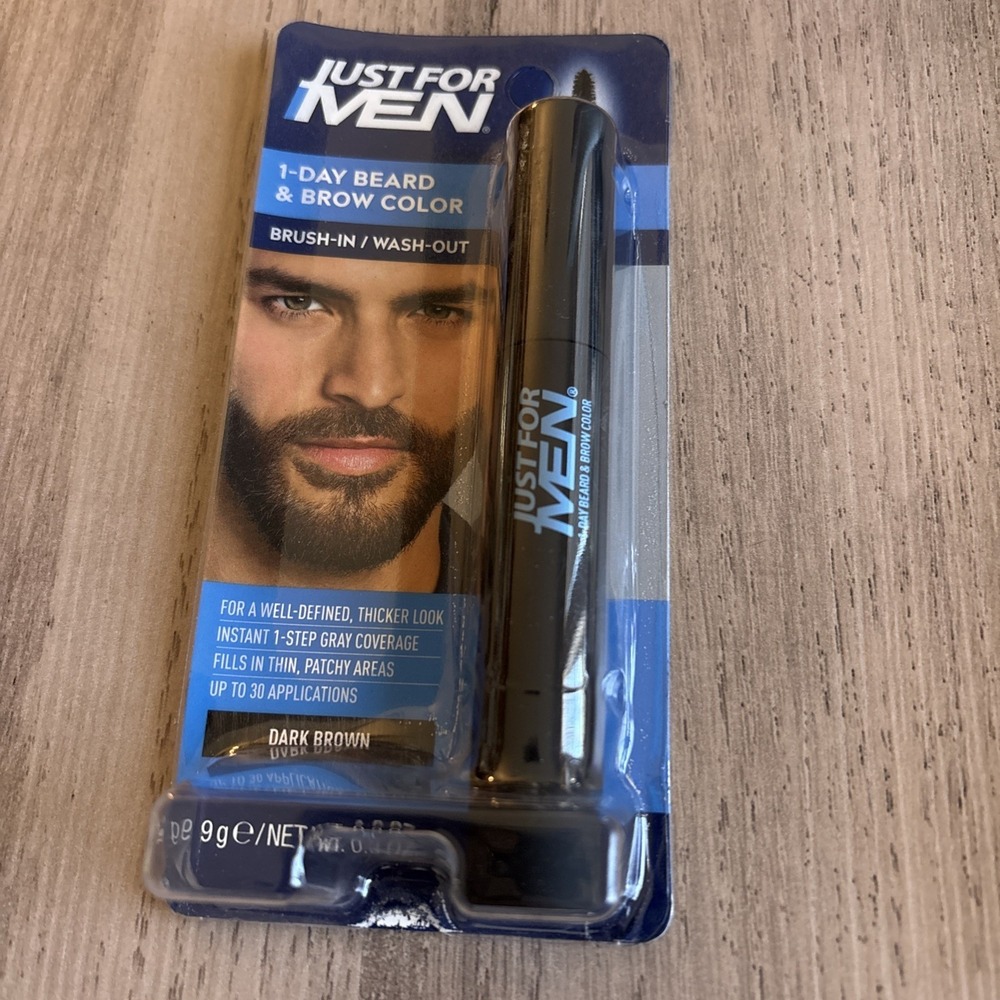 One Just for‎ Men 1 Day Beard & Brow Dark Brown 9ml 0.3 Fl Oz New Fast Ship